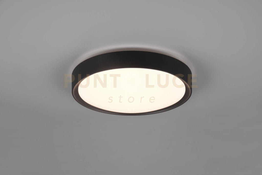 CLARIMO H2O PLAFONIERA LED 18W 1850lm, 3000K BORDO NERO OPACO IP44 D.33CM DA BAGNO