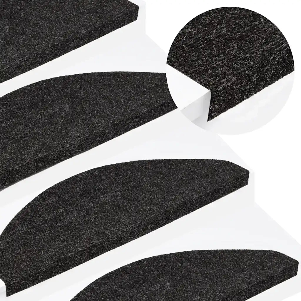 Tappetini Autoadesivi per Scale 30 pz | Gradini per Scale Neri 56x17x3 cm