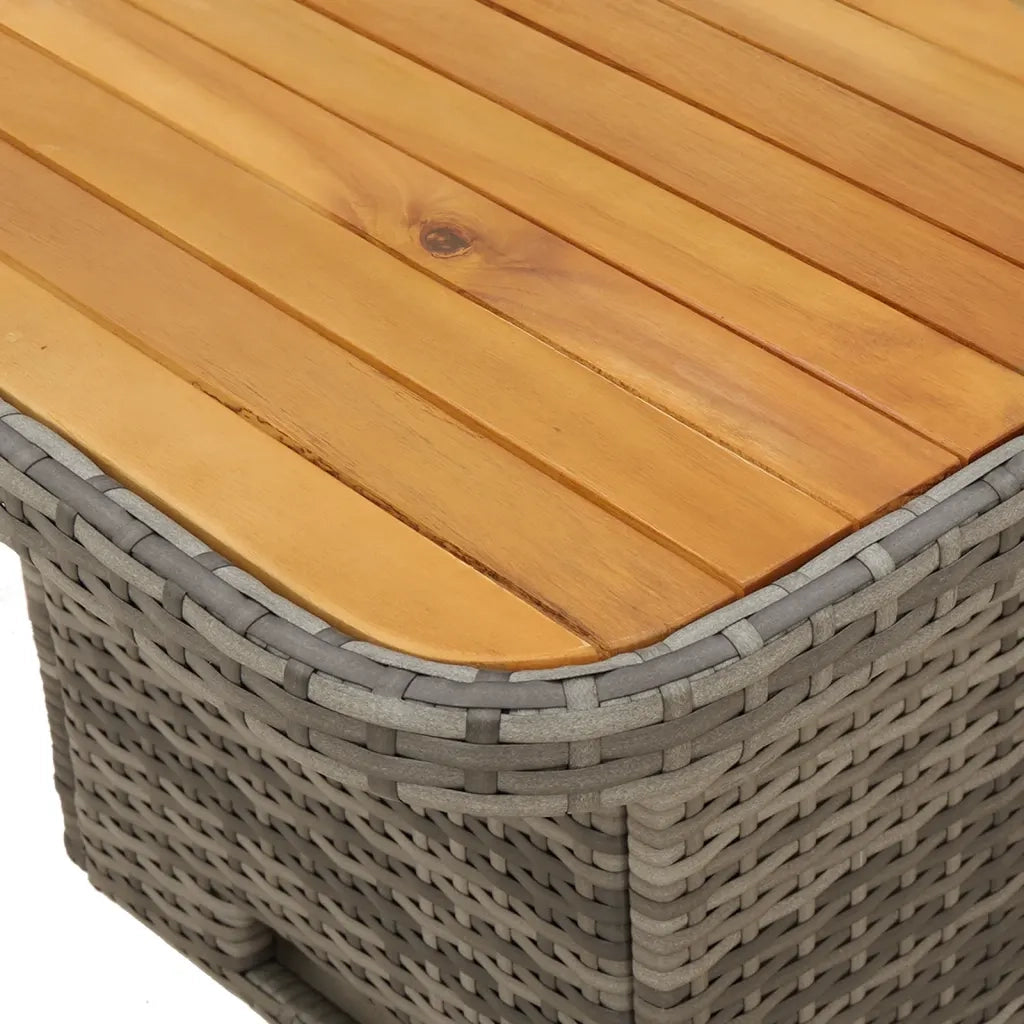 Set da Pranzo da Giardino 4 pz con Cuscini in Polyrattan Grigio