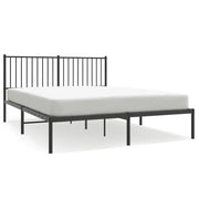 Letto matrimoniale | Letto per adulti | Giroletto con Testiera in Metallo Nero 160x200 cm