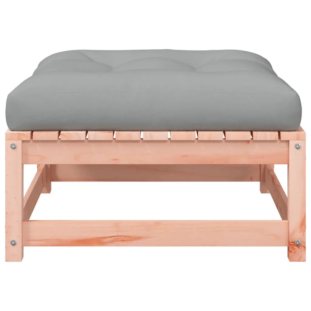 Poggiapiedi Giardino con Cuscini 2 pz Legno Massello di Douglas 838107