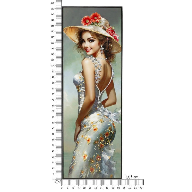 Dipinto Su Tela Laccato Elegant Con Cornice -b- cm 52x4,5x152