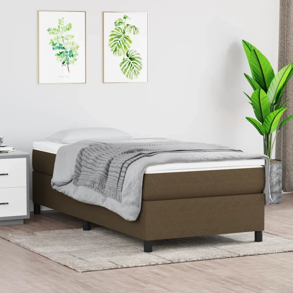 Struttura Letto a Rete a Molle Marrone Scuro 90x190 cm Tessuto 3120825
