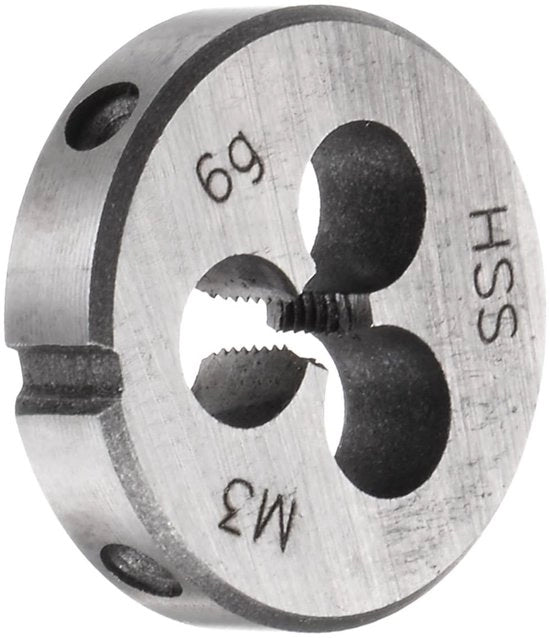 Matrijs M3 x 0,5 - Verstelbare Ronde Matrijs - HSS - Voorbewerking - Adatto per Metallo/Plastica - Pulizia della Spazzola - Matrijs per Taglio di Filo