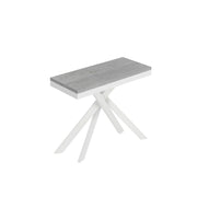 Consolle allungabile 90x40/300 cm Saki Evolution cemento telaio bianco