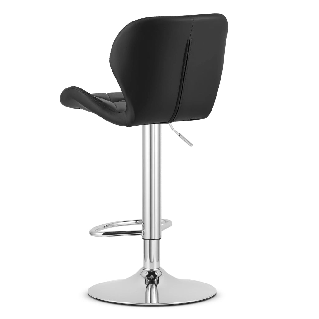 Sgabello VALORA WEST - Similpelle nera con base cromata x 2