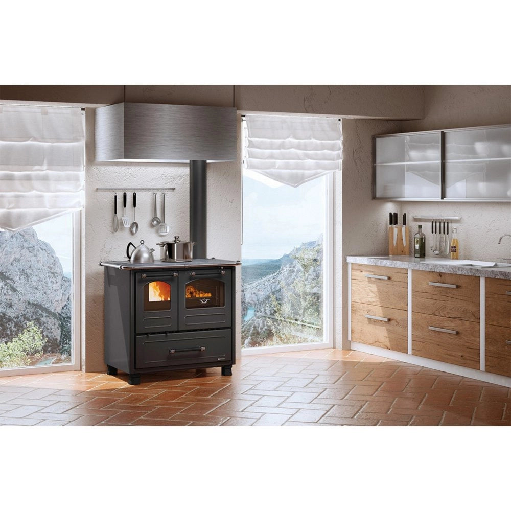 1pz cucina a legna 'family 4,5' colore nero antracite cod:ferx.7000980nlm