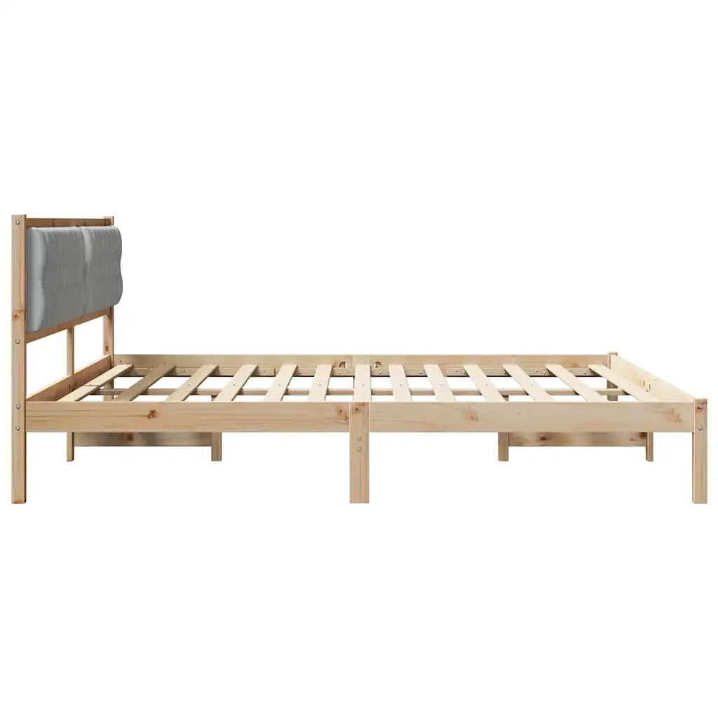 Struttura del letto-Giroletto Grigio chiaro 200 x 200 cm Pino massello 895860