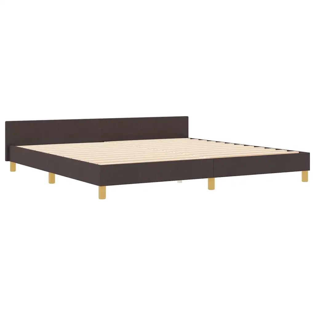 Struttura del letto Marrone scuro 200 x 200 cm Tessuto 3344833