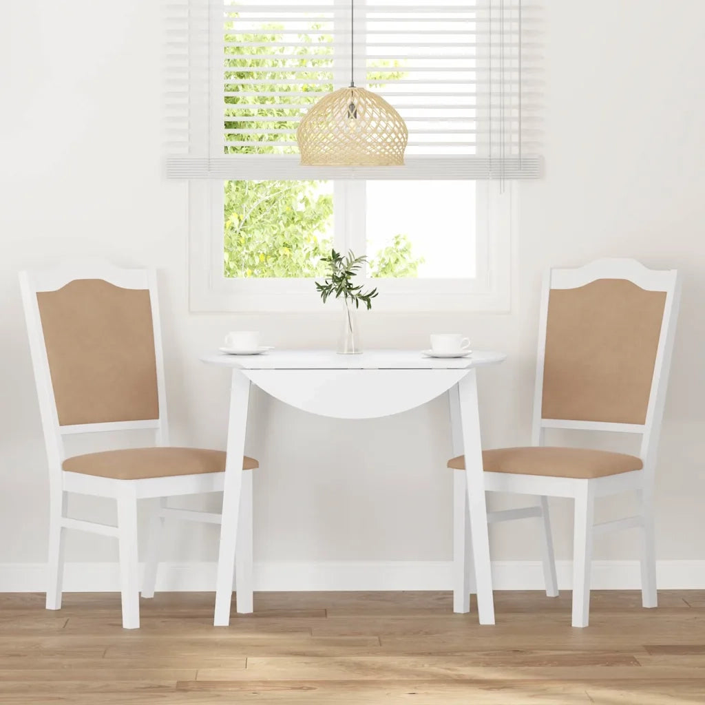 Sedie da Pranzo con Cuscini 2 pz | Sedie da cucina Bianco Legno Massello di Hevea