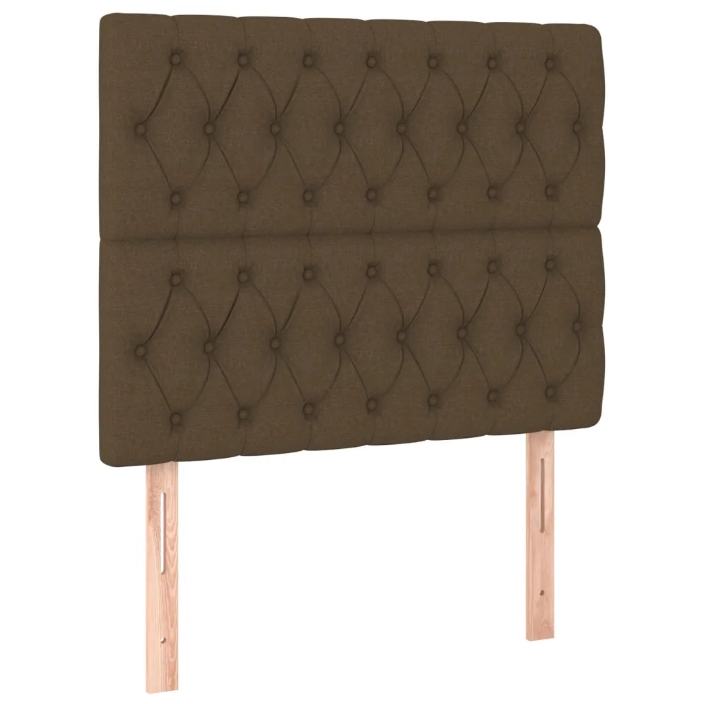Testiera-Testata-Testiera Decorativa Marrone Scuro 100x7x118/128 cm Tessuto