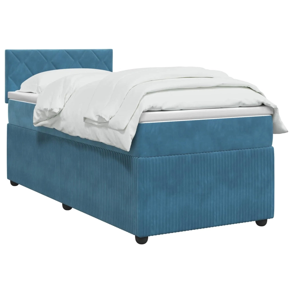 Letto box spring con materasso Blu Scuro 80 x 200 cm Velluto 3451575
