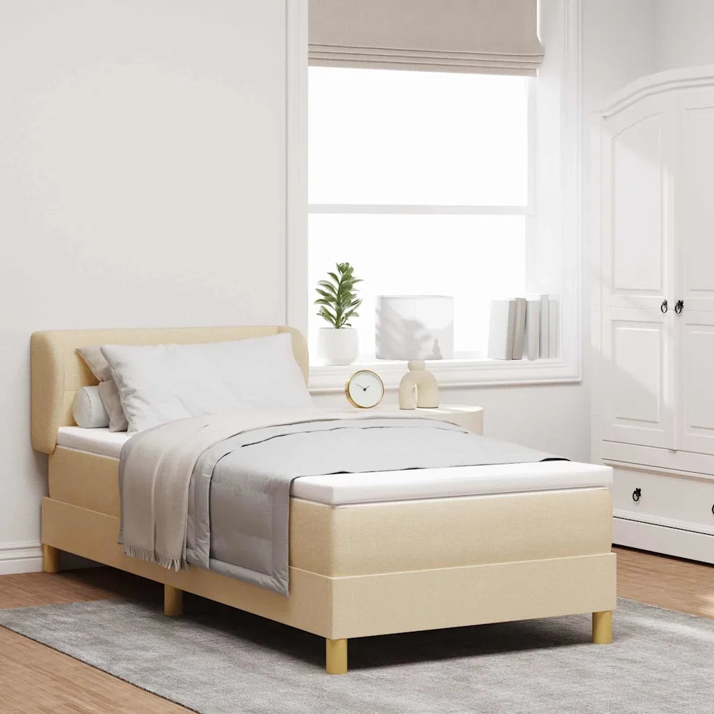 Letto a molle con materasso Crema 80 x 200 cm Tessuto 3340183