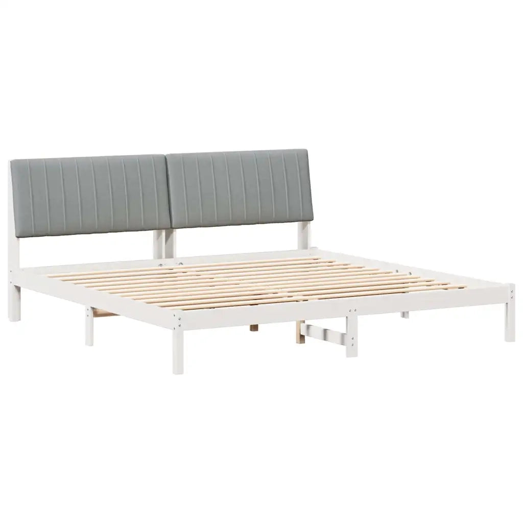 Struttura del letto-Giroletto-Rete del Letto Bianco 200 x 200 cm Pino massello 455721