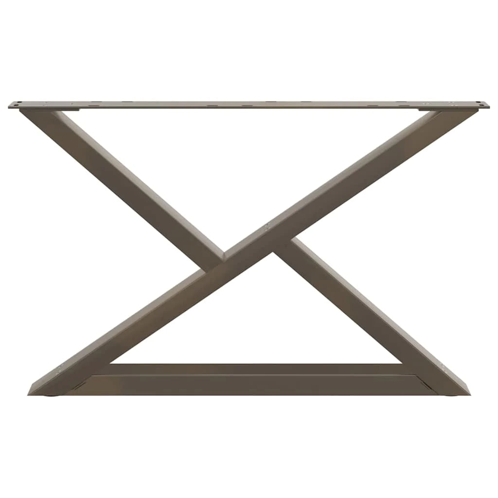Set di 2 gambe regolabili per tavolino da caffè 70 x 42-43,3 cm design moderno acciaio naturale 02_0057001