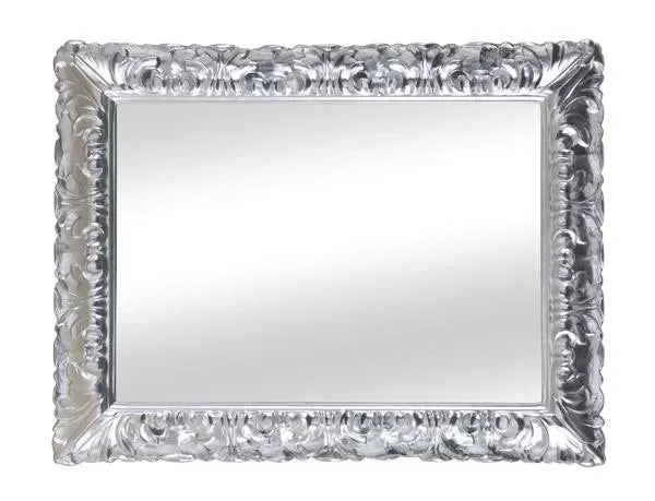 Mobili2g - specchiera in foglia argento brillante rettangolare- misure: l.68 x h.88 x p.5