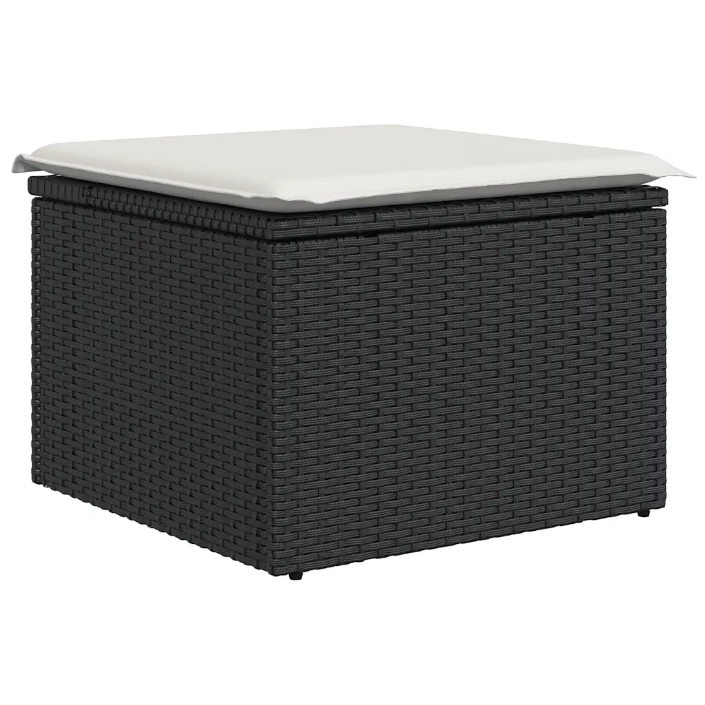 Set Divani da Giardino 11 pz con Cuscini in Polyrattan Nero 3256210