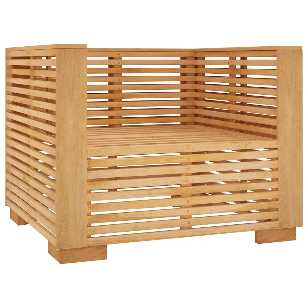 Divano da esterno-Divano da Giardino Cuscini Grigio Scuro Legno Massello di Teak