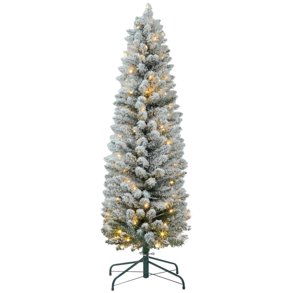Albero di Natale Artificiale con Luci LED ¨C zephmum ¨C Verde e Bianco 150 cm