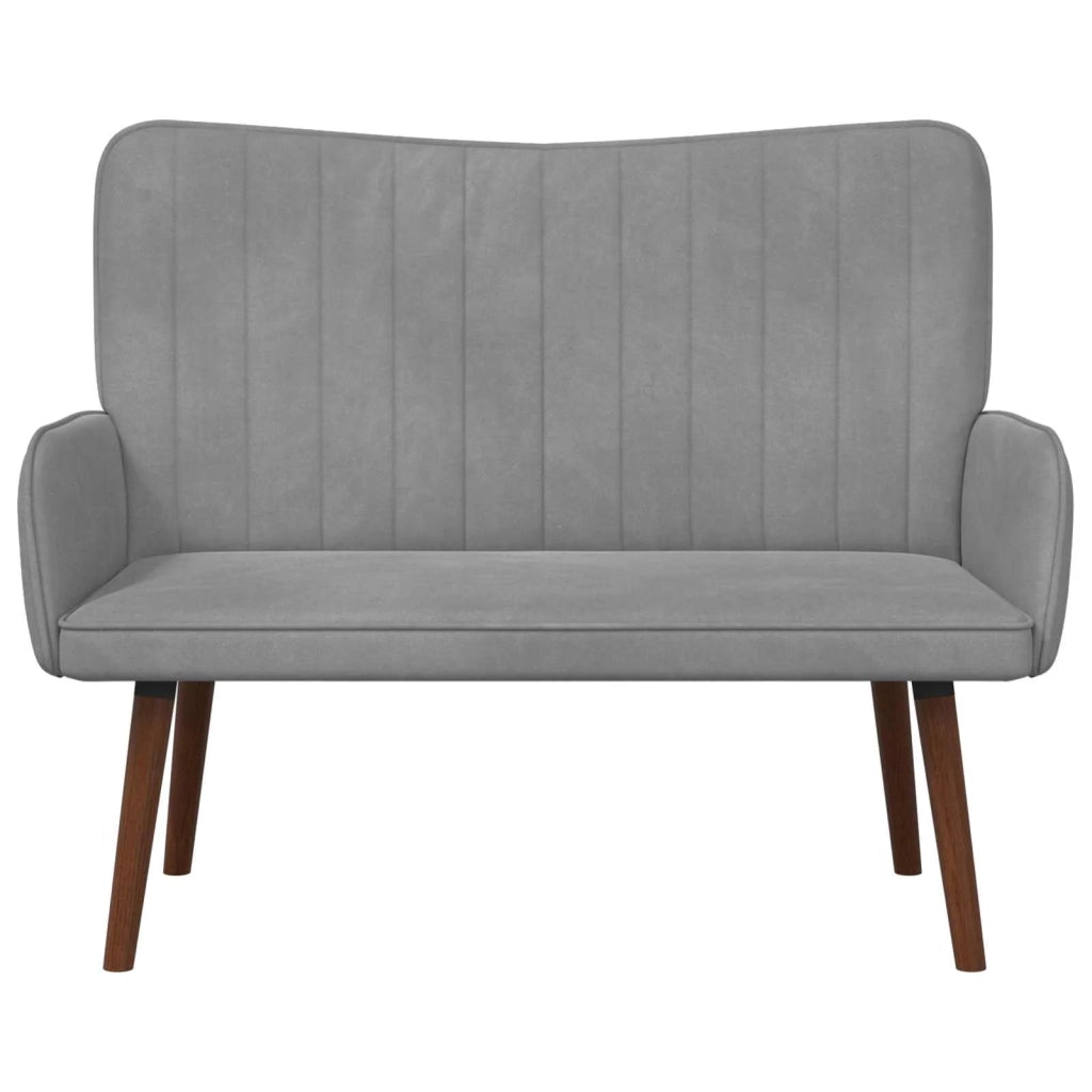 Divano | Divano da soggiorno | Sofa a Due Posti Grigio chiaro 115 x 61 x 87 cm Velluto