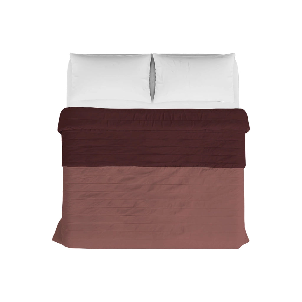 Trapuntino Estivo Double Face Effetto Water Washed Singolo 170x250 cm in Poliestere Corallo e Bordeaux