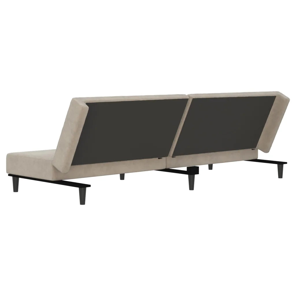 Divano Letto a 2 Posti Grigio Chiaro in Velluto 375732