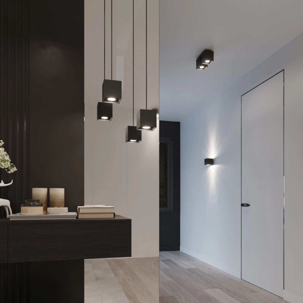 Lampada da parete Quad Deep Space in alluminio nero 2x GU10 LED Max 10W