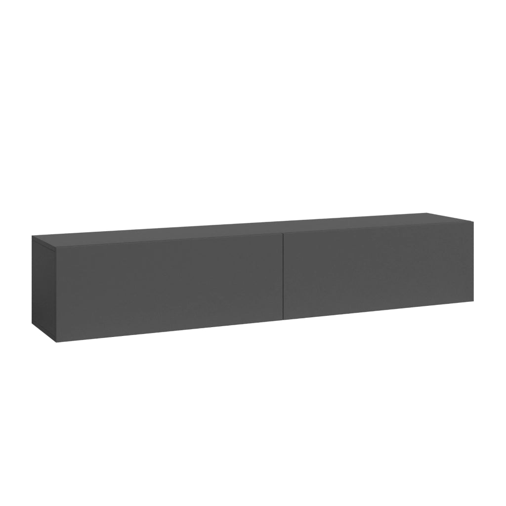 Mobile Pensile Evaton Porta TV da Parete 160 x 32 x 30 cm - Grigio Scuro Opaco [en.casa]