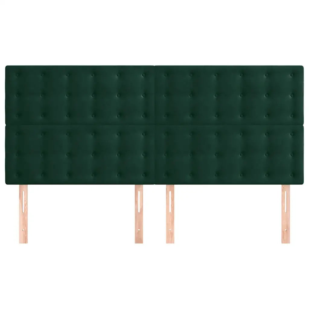 Testiera | Testata Verde Scuro 200x5x118/128 cm Velluto