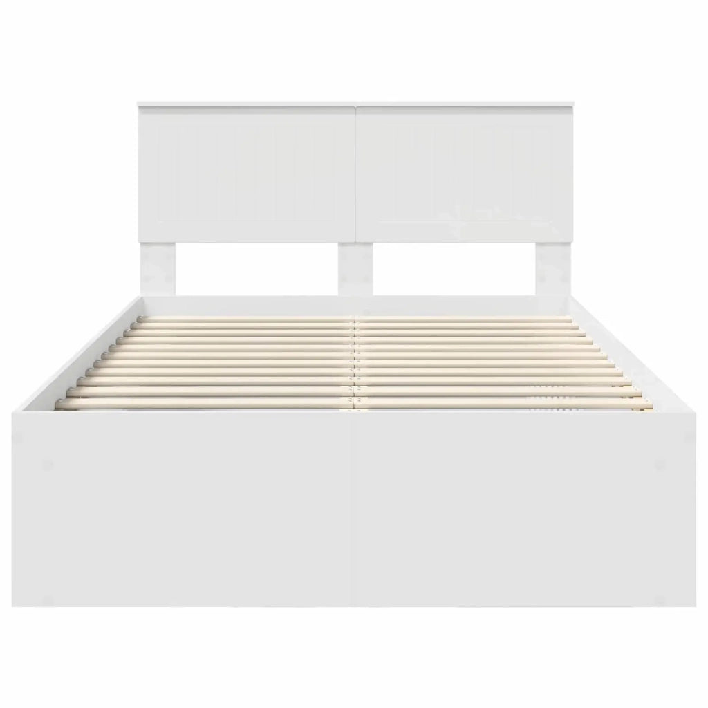 Letto matrimoniale | Letto per adulti | Struttura del letto Bianco 120 x 190 cm Pino massello