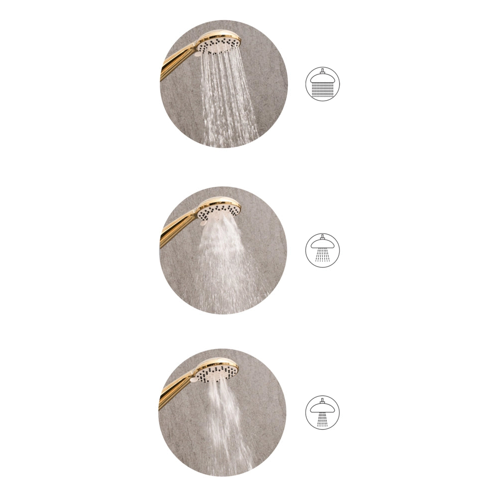 Set doccia con tubo flessibile 3 modalità di spruzzo Metallo oro classico moderno