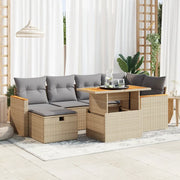 Set Divano da Giardino 8 pz con Cuscini Beige in Polyrattan 3328116