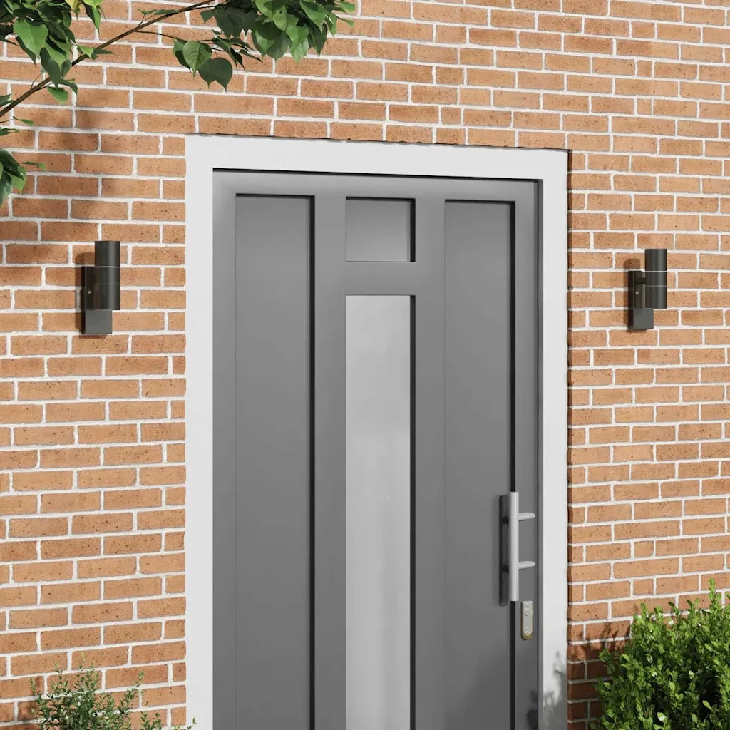 Lampada da Parete Esterna 2 pcs Nero 7 x 10 x 22 cm 4005996