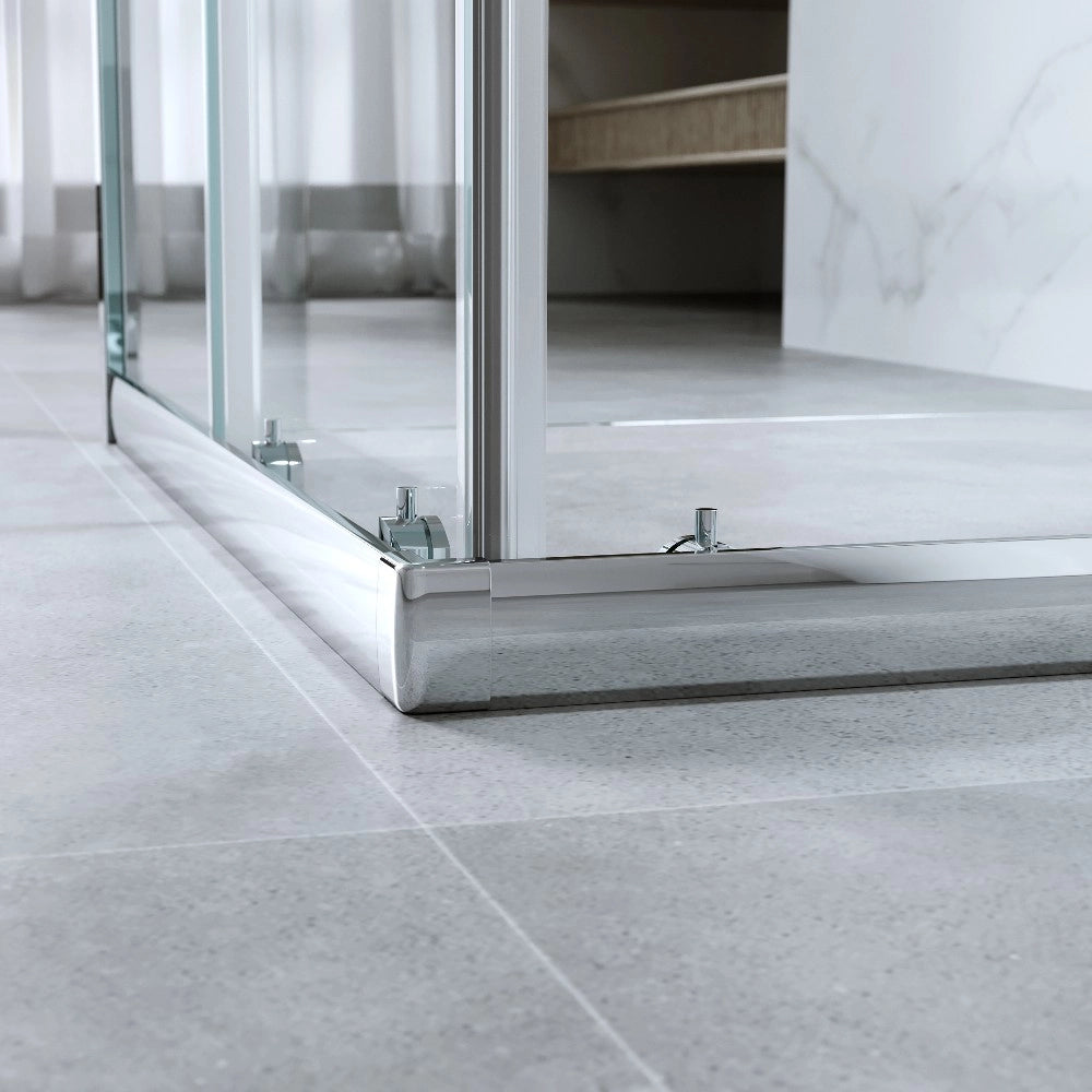 Box Doccia 3 Lati 80x80x80 Cm H185 cm vetro 6 mm Trasparente Apertura Scorrevole| Kiro