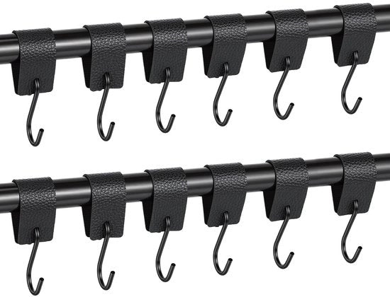 Maniglione in PVC con chiodo metallico - Nero - 12 pezzi - Maniglie per armadi/ cucine/bagni - Capacità di carico 3 kg - Alta qualità