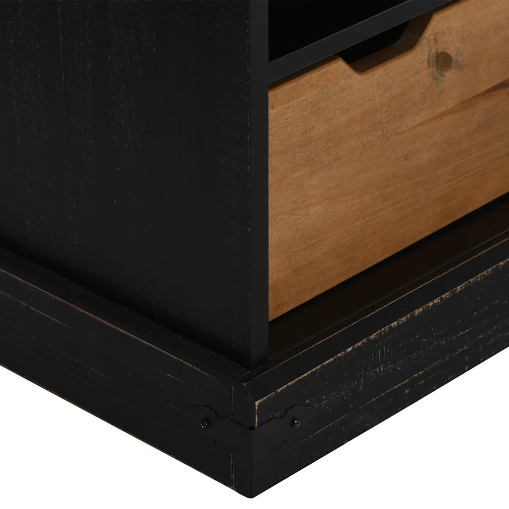 Mobile Porta TV HALDEN con Anta Scorrevole Nero 110x40x60 cm 4018412