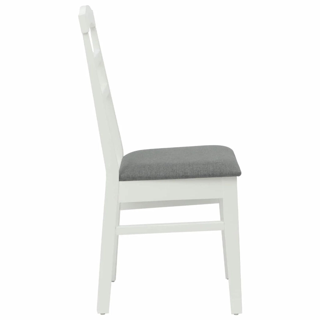 Sedia da pranzo 2 pcs Bianco e Grigio Legno di gomma solido 42020496