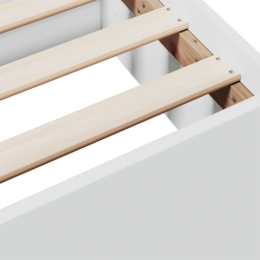 Giroletto con Cassetti Bianco 90x190 cm in Legno Multistrato 3280342