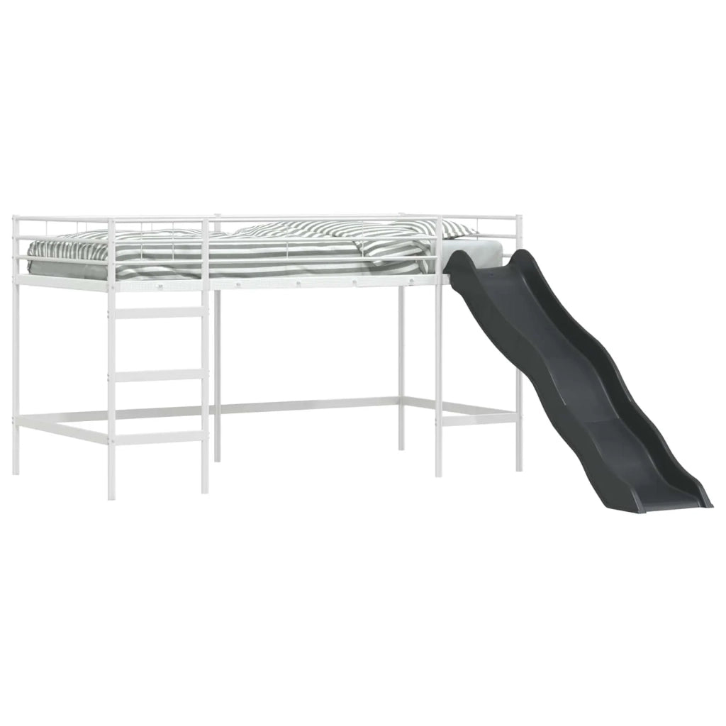 Letto loft per bambini con scivolo Bianco e Antracite 42020785