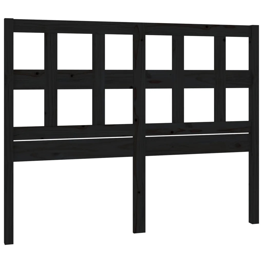 Testiera per Letto-Testata-Testiera Decorativa Nera 165,5x4x100cm in Legno Massello di Pino 911858