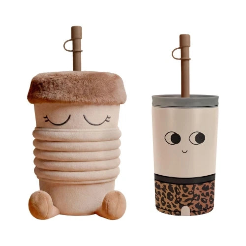 Fuzzie Brewster - Borraccia termica da 360 ml con rivestimento in peluche