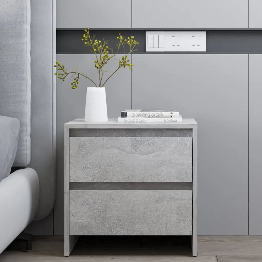 Comodino-Tavolino da notte Grigio Cemento 45x34,5x44,5 cm in Truciolato