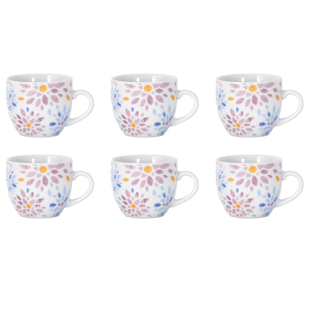 Set 6 Tazzine Tazze Caffè in Ceramica senza Piattini Saint Tropez