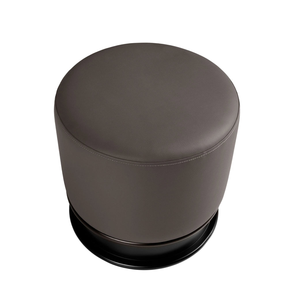 Pouf in similipelle grigio scuro