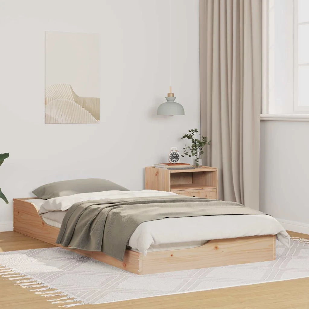 Letto singolo | Letto per adulti | Struttura del letto Marrone 75 x 190 cm Pino massello