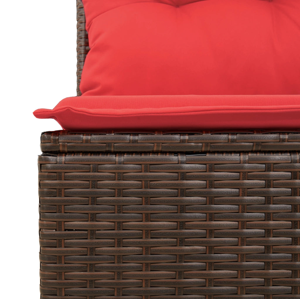 Divano da giardino con cuscini a 2 posti marrone in polyrattan 366226