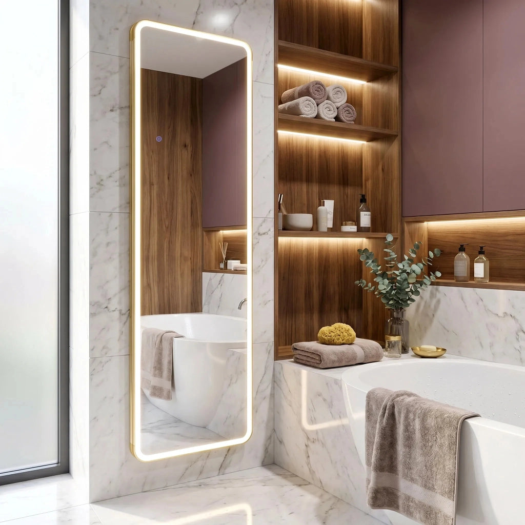 Specchio Led Classico 60x170cm Brush Gold