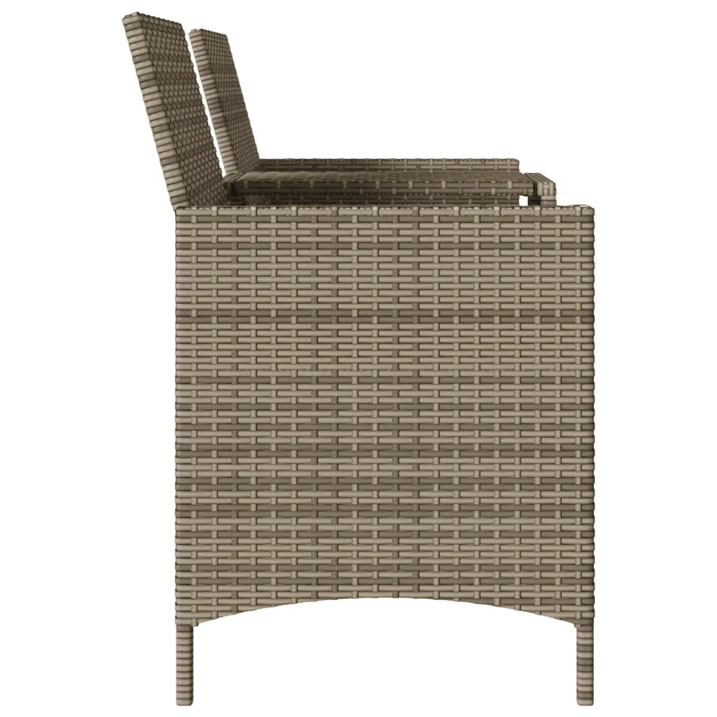 Divano Giardino 2 Posti con Tavolo e Cuscini Grigio Polyrattan 4003886