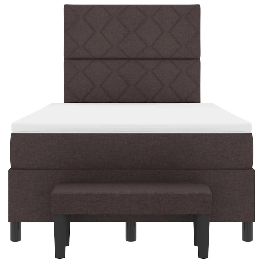 Letto a molle con testiera Marrone Scuro 120 x 200 cm Tessuto 3344138