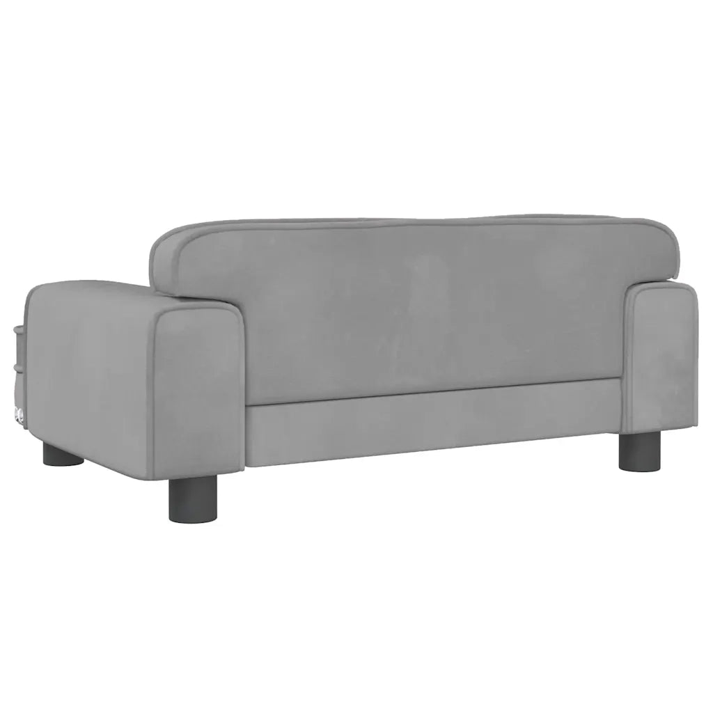 Lettino per Cani Grigio Chiaro 70x45x30 cm in Velluto 171883